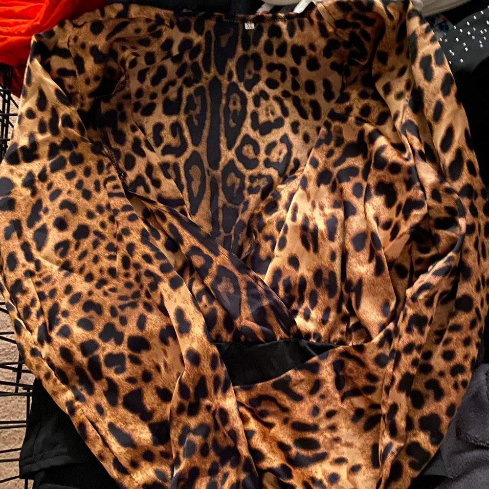 Leopard print body suit